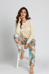 Zivame Buttersoft Knit Poly Pyjama Set - Ethereal Green — thumbnail 4